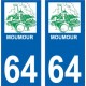 64 Pau logotipo de la etiqueta engomada de la placa de registro de la ciudad