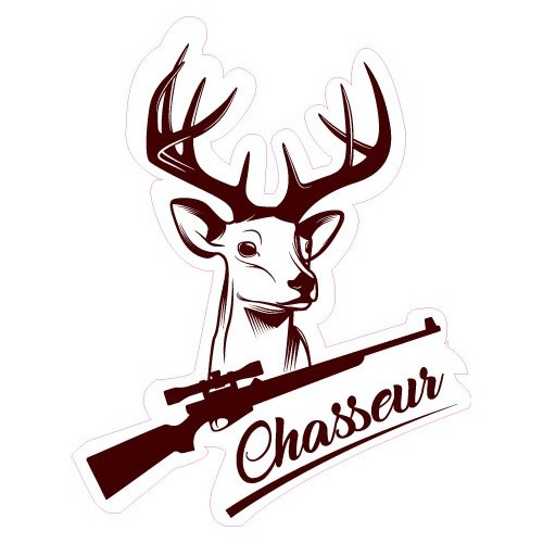 Cerf chasseur logo 6343 autocollant adhésif sticker