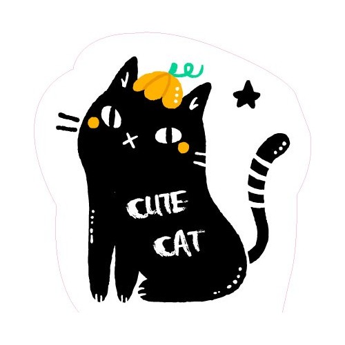 cat 2 chat 4976 autocollant adhésif sticker