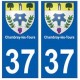 37 Chambray-lès-Tours blason autocollant plaque stickers ville