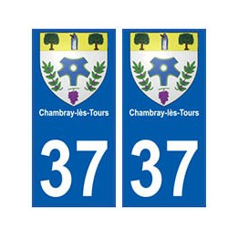 37 Chambray-lès-Tours blason autocollant plaque stickers ville