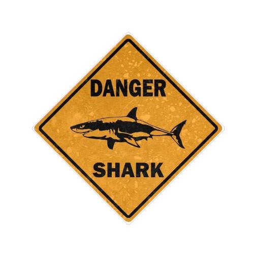 Danger requin shark logo 252 autocollant adhésif sticker