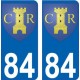 Crestet 84 PACA autocollant plaque immatriculation auto ville sticker