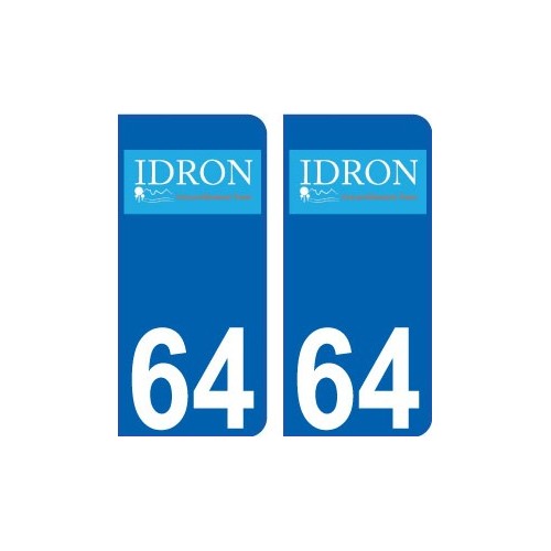 64 Pau logo sticker plate registration city
