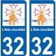 64 Pau logotipo de la etiqueta engomada de la placa de registro de la ciudad