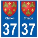 37 Chinon blason autocollant plaque stickers ville