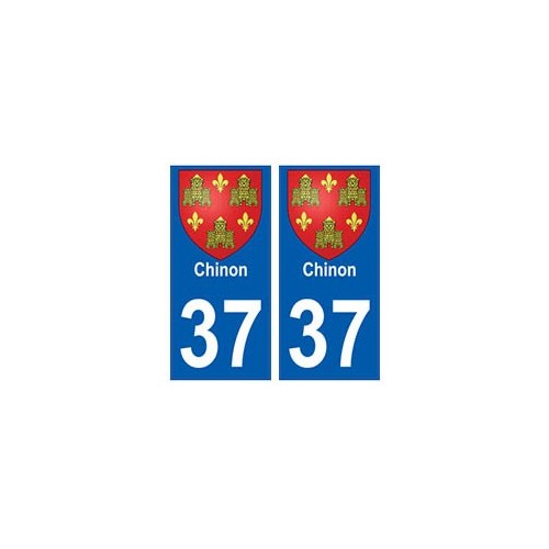 37 Chinon blason autocollant plaque stickers ville