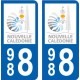 988 Nouvelle Calédonie logo autocollant plaque immatriculation auto ville sticker