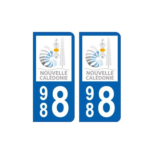 988 Nouvelle Calédonie logo autocollant plaque immatriculation auto ville sticker