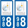 988 Nouvelle Calédonie logo autocollant plaque immatriculation auto ville sticker