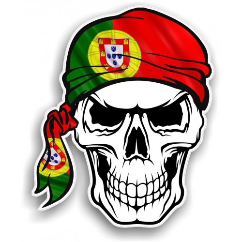 tête mort skull bandana Portugal 6842 autocollant adhésif sticker