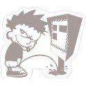 radar garçon urine BLANC TRANSPARENT 7643 autocollant adhésif sticker