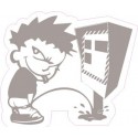 radar garçon urine BLANC TRANSPARENT 7643 autocollant adhésif sticker