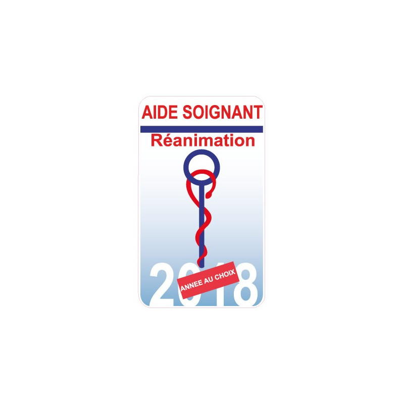 aide soignant réanimation caducée année au choix autocollant adhésif sticker