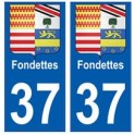 37 Fondettes coat of arms sticker plate stickers city