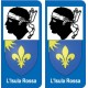 2B Isula Rossa corcica corse autocollant plaque immatriculation auto ville sticker