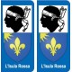 2B Isula Rossa corcica corse autocollant plaque immatriculation auto ville sticker