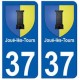 37 Jouès-les-Tours blason autocollant plaque stickers ville