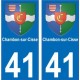 41 Chambon sur Cisse autocollant plaque immatriculation auto ville sticker