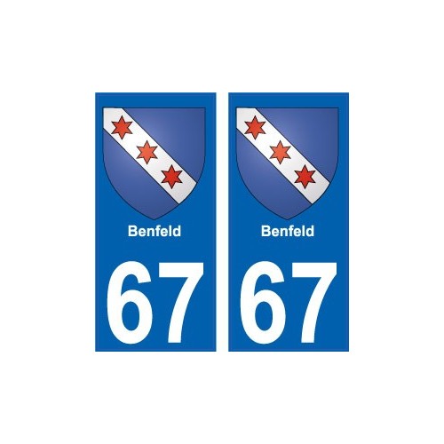 67 Benfeld autocollant plaque immatriculation auto ville sticker