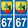 67 Dambach-la-ville autocollant plaque immatriculation auto ville sticker