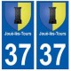 37 Jouès-les-Tours blason autocollant plaque stickers ville
