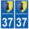 37 Jouès-les-Tours coat of arms sticker plate stickers city