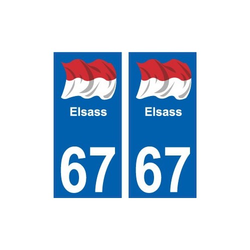 67 Elsass Alsace drapeau sticker autocollant plaque immatriculation auto