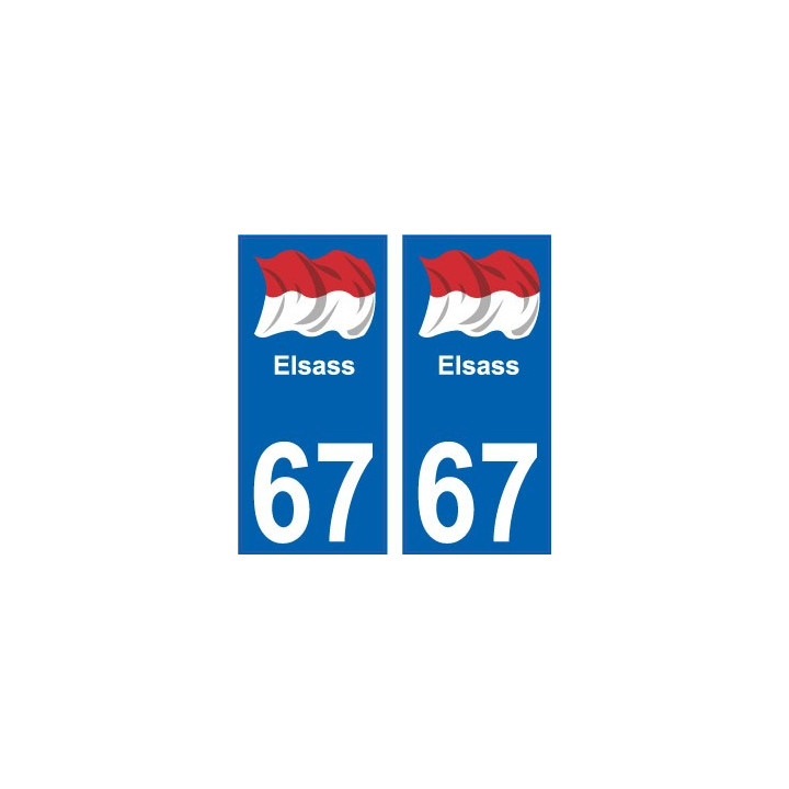 67 Elsass Alsace drapeau sticker autocollant plaque immatriculation auto