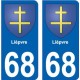 68 Lièpvre autocollant plaque immatriculation auto ville sticker