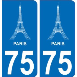 75 Paris eiffel autocollant plaque immatriculation auto ville sticker