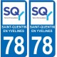 78 Saint Quentin Yvelines autocollant plaque immatriculation auto ville sticker