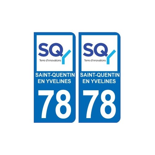 78 Saint Quentin Yvelines autocollant plaque immatriculation auto ville sticker