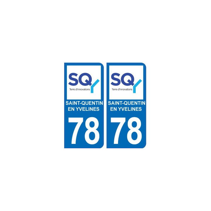 78 Saint Quentin Yvelines autocollant plaque immatriculation auto ville sticker