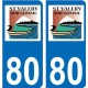 80 Saint Valery sur Somme autocollant plaque immatriculation auto ville sticker