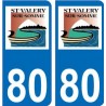 80 Saint Valery sur Somme autocollant plaque immatriculation auto ville sticker