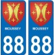 88 Moussey autocollant plaque immatriculation auto ville sticker