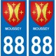 88 Moussey autocollant plaque immatriculation auto ville sticker