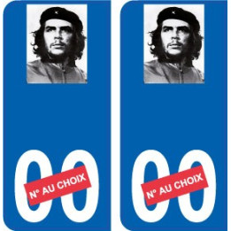 Che Guevara F Europe numéro au choix sticker autocollant plaque immatriculation auto