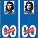 Che Guevara F Europe numéro au choix sticker autocollant plaque immatriculation auto