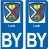 Laub BY ville sticker autocollant plaque immatriculation auto