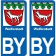 Wolferstadt BY autocollant plaque immatriculation auto ville sticker