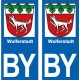 Wolferstadt BY autocollant plaque immatriculation auto ville sticker