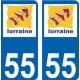 55 Lorraine autocollant plaque immatriculation auto ville sticker
