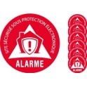 x6 site sécurisé sous protection électronique alarme 3548 autocollant adhésif sticker