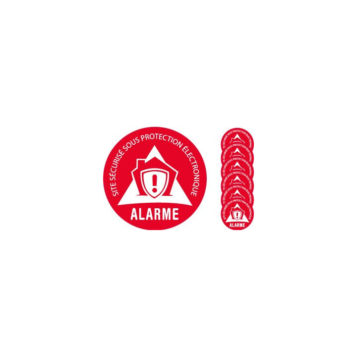 x6 site sécurisé sous protection électronique alarme 3547 autocollant adhésif sticker