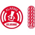 x6 Alarme site sécurisé sous protection électronique 6567 autocollant adhésif sticker