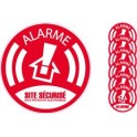 Autocollant alarme système électronique logo 771-2 imitation INOX lot de 12  stickers --2 - Taille : 4 cm