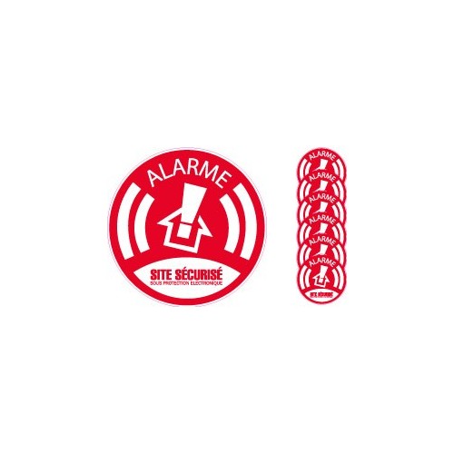 x6 Alarme site sécurisé sous protection électronique 6567 autocollant adhésif sticker