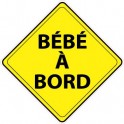 Bebe A bord losange jaune logo 254 autocollant adhésif sticker